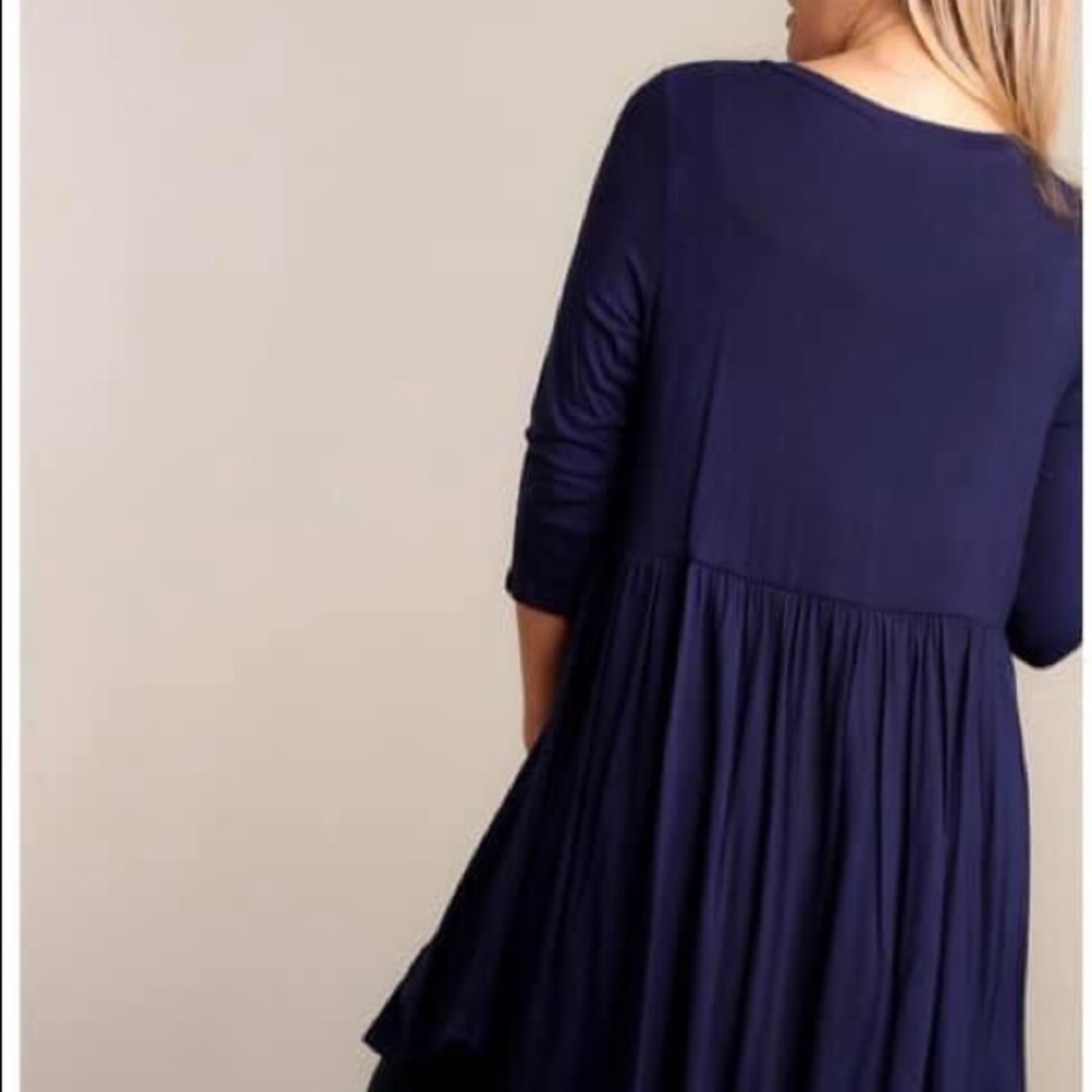 ๐๐๐ Navy Blue Baby Doll Dress - Picture 3 of 4